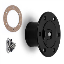 New Aluminum Billet Fuel Cell / Fuel Surge Tank Cap Flush Mount 6 Bolt Surface Oxidation Opening ID 35.5mm
