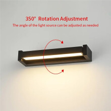 Kinkiety LED do Użytku Zewnętrznego, Wodoodporność IP65, Regulowany Kąt, Aluminiowy Kinkiet do Ogrodu, na Patio, do Wystroju Domu