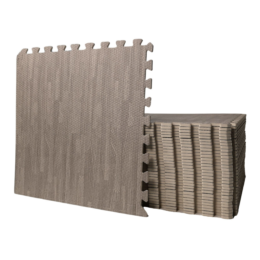 Grey 8 Piece Wood Effect Eva Foam Floor Protective Floor Tiles / Mats 60X60cm Each Set For Gyms, Kitchens, Garages, Camping, Kids Play Matting, Flooring Mats Set Covers 2.88 Sqm (31 Sq Ft) - Image 3