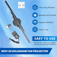 WiFi 3D Hologram Fan Projector 2000x224 Resolution 224 LED Beads Borderless Images for Business Advertising AU Plug