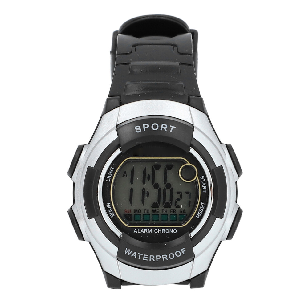 Digital Sports Watch 50M Waterproof Unisex Led Luminous Silver 3211385055685