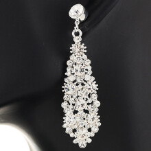 (Silver) Luxury Rhinestone Earrings for Banquet & Travel