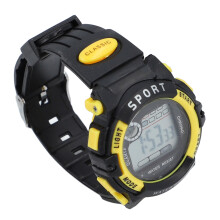 Kinderwasserdigitaluhr wasserdicht 50M, Alarm, Timer, LED-Hintergrundbeleuchtung Gelb