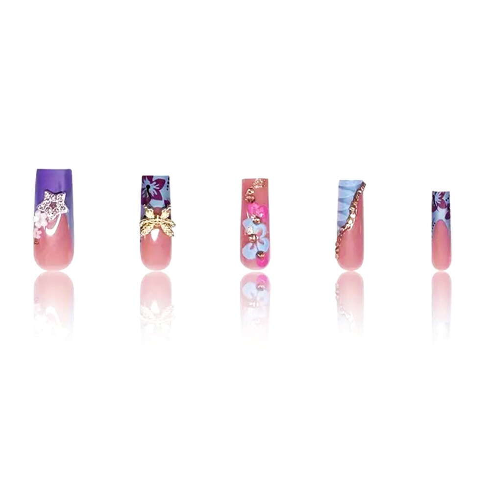 Dachuang Beauty Pink French Tip Press-On Nails, Reusable & Long Lasting