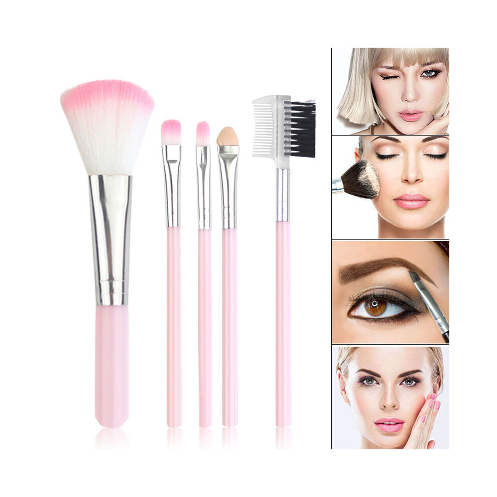Hue-Grain 5Pcs Makeup Brush Set For Women - Beauty Tools