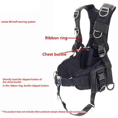Backmount Fixed Strap Backpack Chest Strap Quick Release Diving Backplate Strap BCD Tank Strap for Underwater Equipment