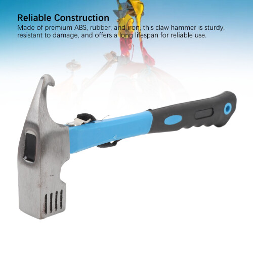 Multifunctional Claw Hammer with Rubber Grip, Blue, 25cm 2