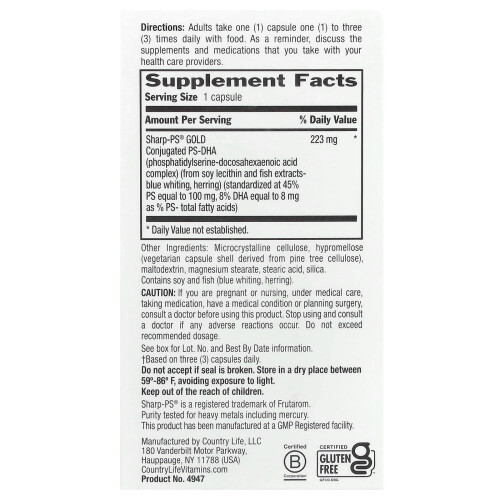 Country Life, Triple Action Sharp Thought, 30 Capsules 1