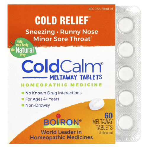 Boiron, ColdCalm Meltaway, Ηλικία 4+, Απαλλαγμένο από Γεύση, 60 Μελτ-Αγουάι Τάμπλετ 1