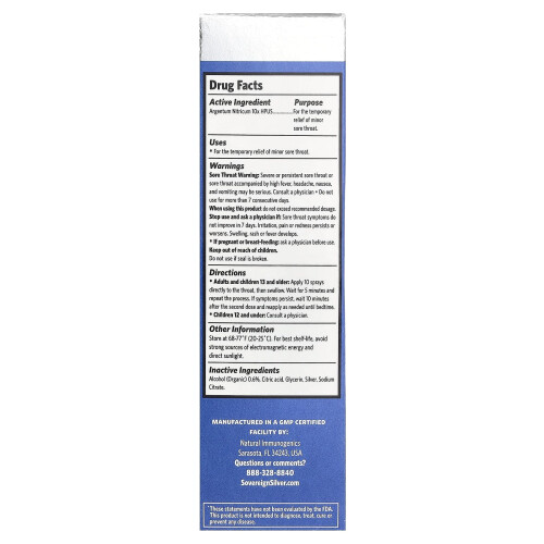 Sovereign Silver, Multi-Symptom Sore Throat Spray, 1 fl oz (29 ml) 1