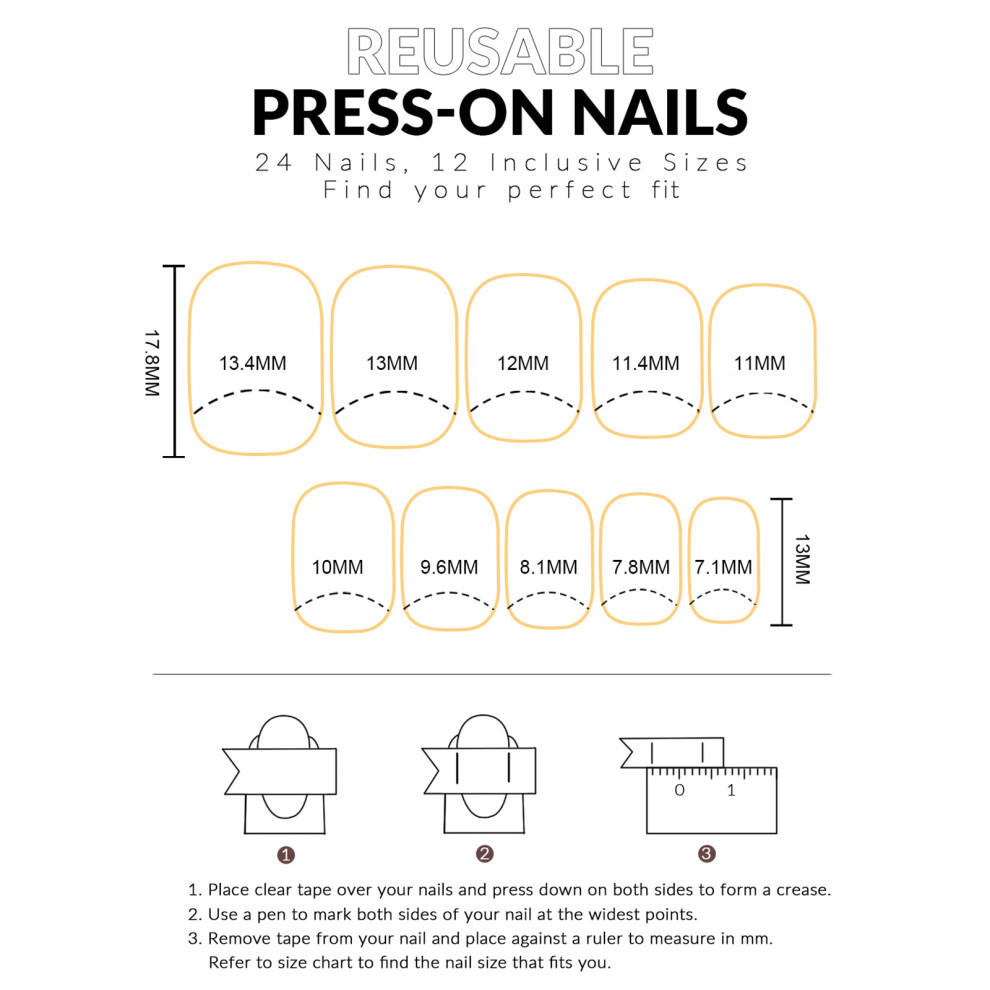 Dachuang Beauty 24Pcs Short Square Glitter French Tips Fake Nails