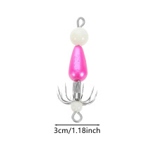 (Octopus hook [6-claw luminous extra-large size] 10) 12 Claw Squid Hook Lure Set 30mm Stainless Steel Fishing Gear