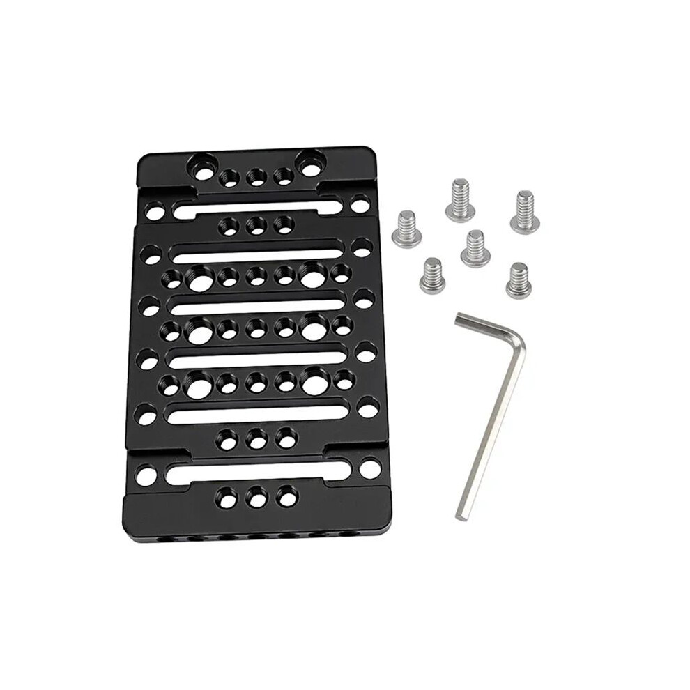 Cheese Plate With 1/4Inch 3/8Inch Thread Holes And Built-In 4 Cold Shoe Mounts To Quick Release For Dslr Camera Cage Rig 4713031939237