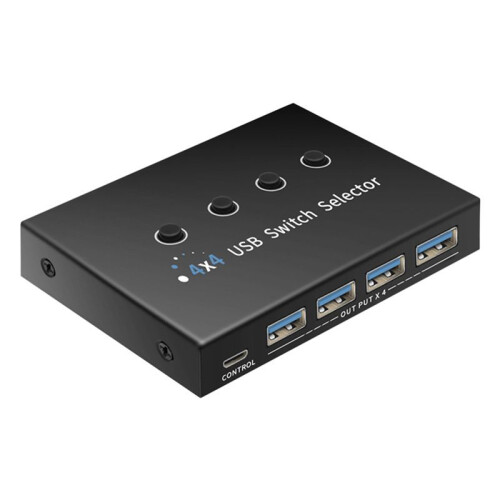 USB 3.0   Selector 4 Computer Laptop PC Host Sharing 4 USB Devices KVM Switcher Box Share Printer Mouse Keyboard