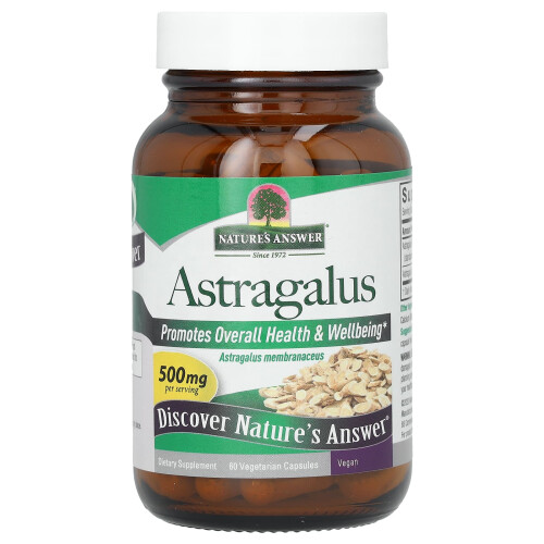 Nature's Answer, Astragalus, 500 mg, 60 Capsule Vegetariani 2