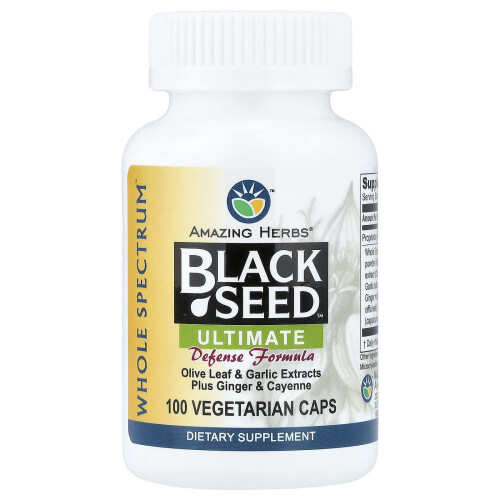 Amazing Herbs, Sort Sæd, Ultimate Defense Formula, 100 Vegetariske Caps 1