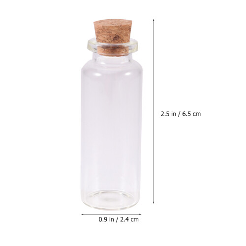 24Pièces Mini Bouteilles Verre Bois Multi Pour Décor Suspendu 1