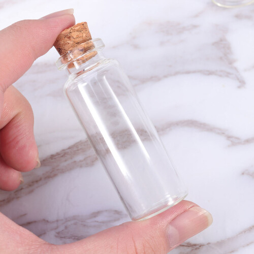 24Pièces Mini Bouteilles Verre Bois Multi Pour Décor Suspendu 2