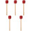 5Pcs Lightweight Red Wood Handle Drum Mallets for Music Performance 5