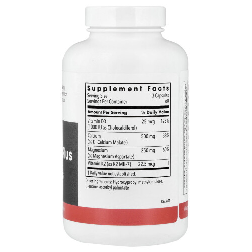Metabolic Maintenance, Cal/Mag Plus Vitamiini D ja Vitamiini K2 MK-7, 180 Kapseli 2