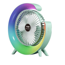 Ventilatore Portatile USB Ricaricabile Ventilatore LED 7 Colori Ventilatore Elettrico 180 Ventilatori da Campeggio Regolabili 3 Velocità