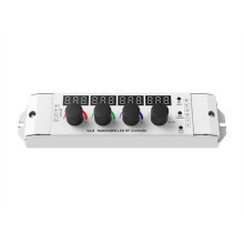 Contrôleur RF de Variateur LED RGB/RGBW à 4 Boutons 12-24 V CC 4 Canaux X 4 A avec Affichage Numérique Comme Télécommande RF pour Bandes LED à 4