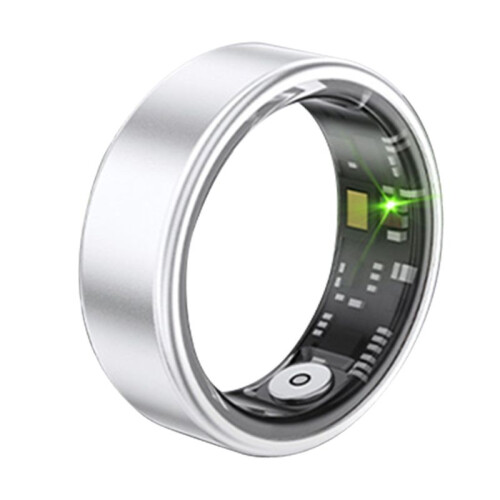 SR06  Ring, Gesundheitsmonitor, Herzfrequenz-Schlafmonitor, 5ATM Wasserdicht, Silber