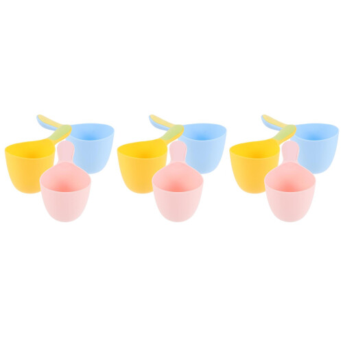 9Pcs Stackable Plastic Water Ladle Multipurpose Kitchen Bath Scoop 1