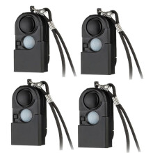 4 Stuks Draagbare -Bewegingsmelder Alarm 120DB Sirene SOS LED-Licht Beveiliging voor Reizen Thuis Kinderen Veilig Persoonlijk Alarm