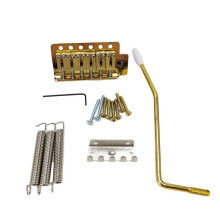 6 Strings Guitar Bridge Sadel Slutstycke Elgitarr Tremolo Bridge Standard Gitarrtillbehör Guld