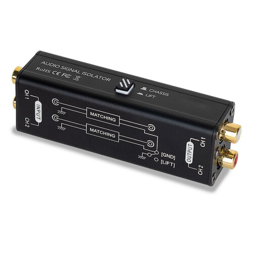 Professional Audio Signal Isolator Audio Current Noise Filter Remover RCA Interface Plug and  Passive Isolator