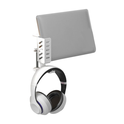Multi-Functional Side Notebook Heat Dissipation Stand Desktop Computer Tablet Universal Storage Rack No Drilling White 1