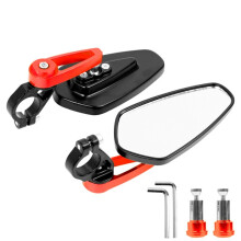 Bicycle Handlebar Reflector Rear View Mirror Safety Adjustable Rotatable Mirror Electric Scooter for /Pro,Red