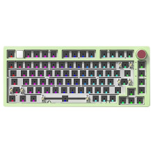 Wired Mechanical Keyboard Kit with Knob RGB Light Gasket Custom Aluminum Hot-Swap Laptop Office Gamer Wired Keyboard C