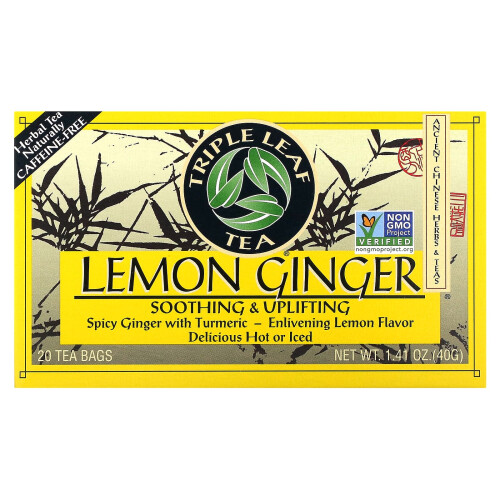 Tè di Limone e Zenzero di Triple Leaf Tea, 20 Buste da Tè, 1.41 oz (40 g) 1