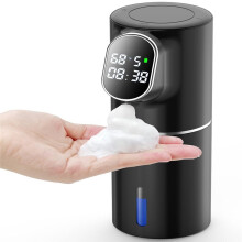 Automatisk Skummande Tvålautomat Beröringsfri HD LED-Tid- och Temperaturdisplay 5-Nivå Justerbar IPX6 11oz/320ml