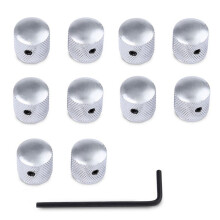 Perilla de Volumen de Metal Plateada para Guitarra Eléctrica Perilla de Volumen de Bajo Perilla de Hierro con Orificio Perilla de Volumen Tapa del