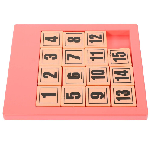 5Stk Puzzle Schiebespiel Plastik Lernspielzeug Pink 2