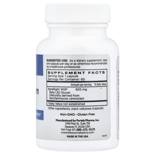 Life Source Basics (WGP Βήτα Γλουκαν), Ενεργοποιητής Συστήματος Αμυνής, 500 mg, 60 Φύλλα 2