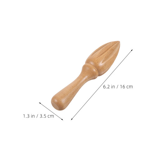 4Pcs Khaki Wooden Manual Fruit Juicer Handheld Citrus Squeezer Tool 2