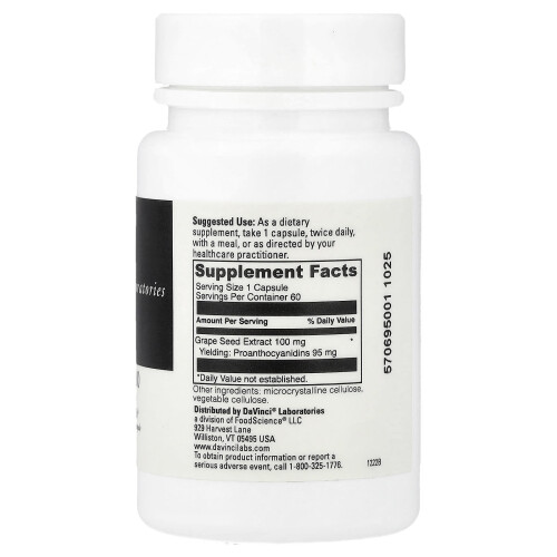 Grape Seed - 100, 60 Capsułek, DaVinci Laboratories of Vermont 2