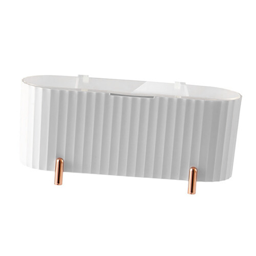 Light Luxury Makeup Desk Organizer Multi Compartments White 280g