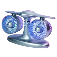 LAM USB Charging Turbofan Model Airplane Desk Ornament Gift for Tech Enthusiasts and Aviation Lovers Silver