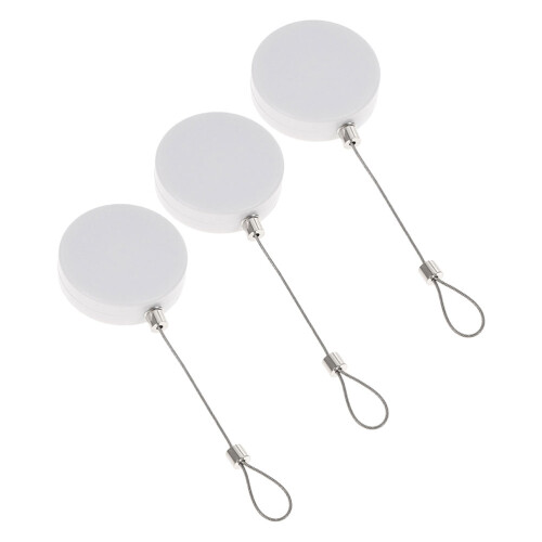 3Ensembles Câbles Rétractables Blancs En ABS Antivol 2