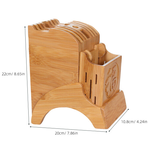 2Pièces Porte-Couteaux Bambou Rangement Multifonction Cuisine 1