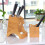 2Pièces Porte-Couteaux Bambou Rangement Multifonction Cuisine 9
