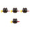 4Pièces Instruments Percussion Bois Cartoon Chat Chanceux Noir 4