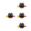 4Pièces Instruments Percussion Bois Cartoon Chat Chanceux Noir 6