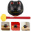 4Pièces Instruments Percussion Bois Cartoon Chat Chanceux Noir 11