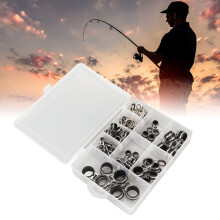 Set di 55 guide per canna da pesca in acciaio inossidabile e ceramica, anelli per filo, 9 taglie